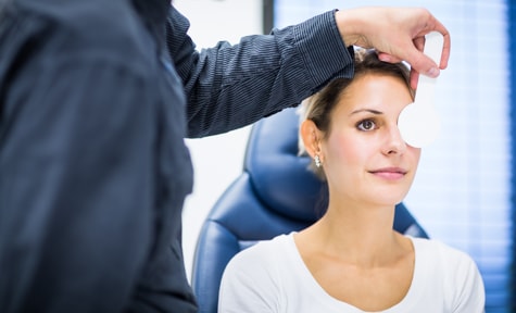 During a LASIK consultation at Wolfe Eye Clinic, a patient’s eyes are evaluated to determine her candidacy for LASIK.