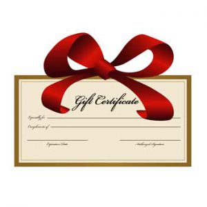 gift certificate with red bow